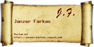 Janzer Farkas névjegykártya